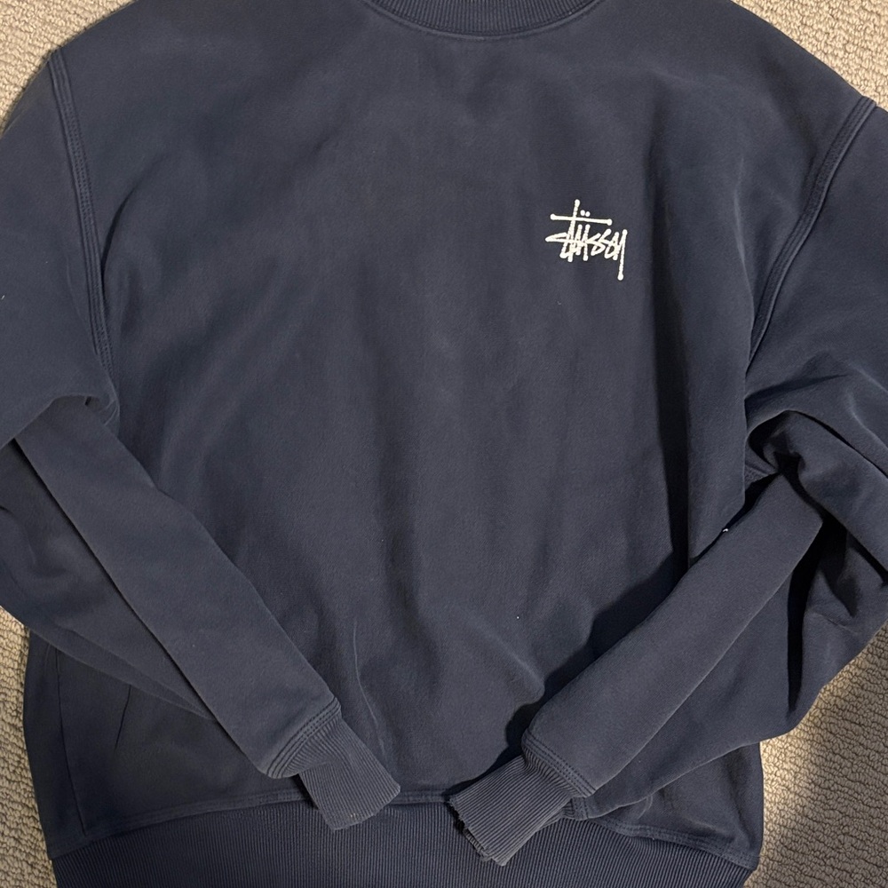 Stussy Men's Dark Blue Crewneck Sweater